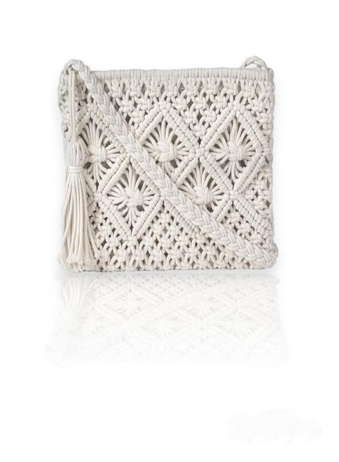 Urooz Macrame Women handmade crossbody sling bag/Tote Bags For Girls Women's Fashion Gift, - Image 1